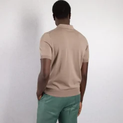 Outlet Knit Short Sleeve Zip Polo Mens Knitwear