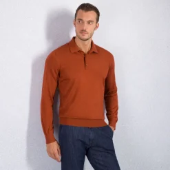 Clearance Knit Three-Button Polo Mens Knitwear