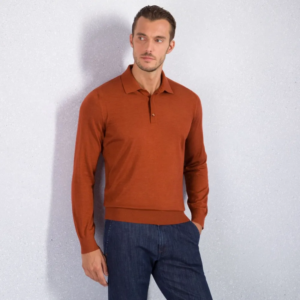 Clearance Knit Three-Button Polo Mens Knitwear
