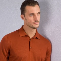 Clearance Knit Three-Button Polo Mens Knitwear