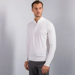 Online Knit Zip Mockneck Sweater Mens Knitwear