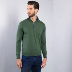 Best Knit Zip Mockneck Sweater Mens Knitwear