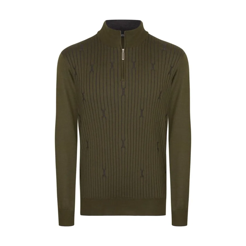 Hot Knit Zip Mockneck Sweater Mens Knitwear