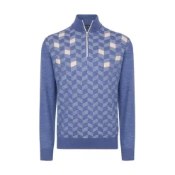 Fashion Knit Zip Mockneck Sweater Mens Knitwear