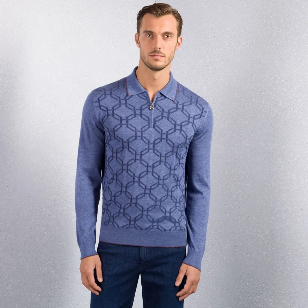 Store Knit Zip Polo Mens Last Sizes