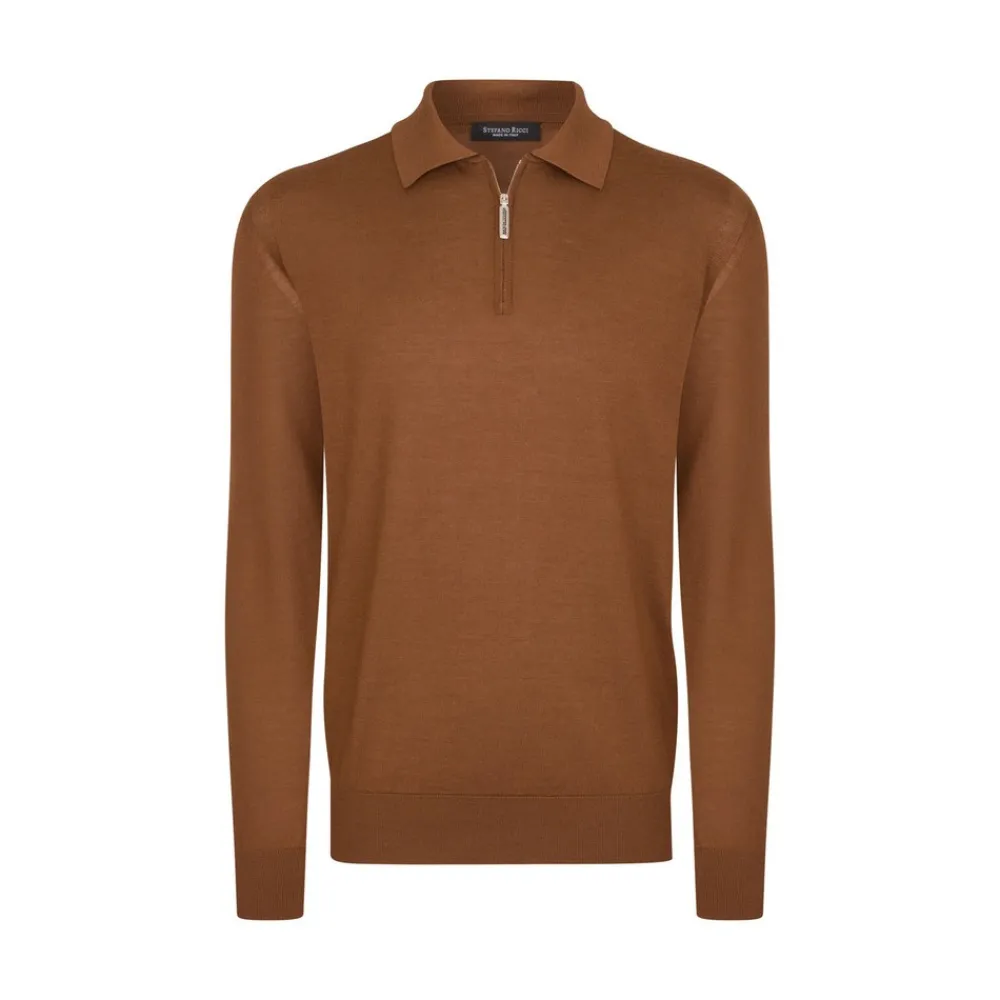 Online Knit Zip Polo Mens Knitwear