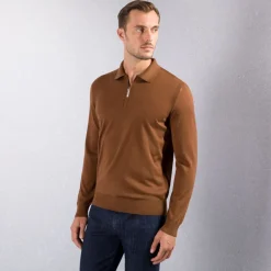 Online Knit Zip Polo Mens Knitwear