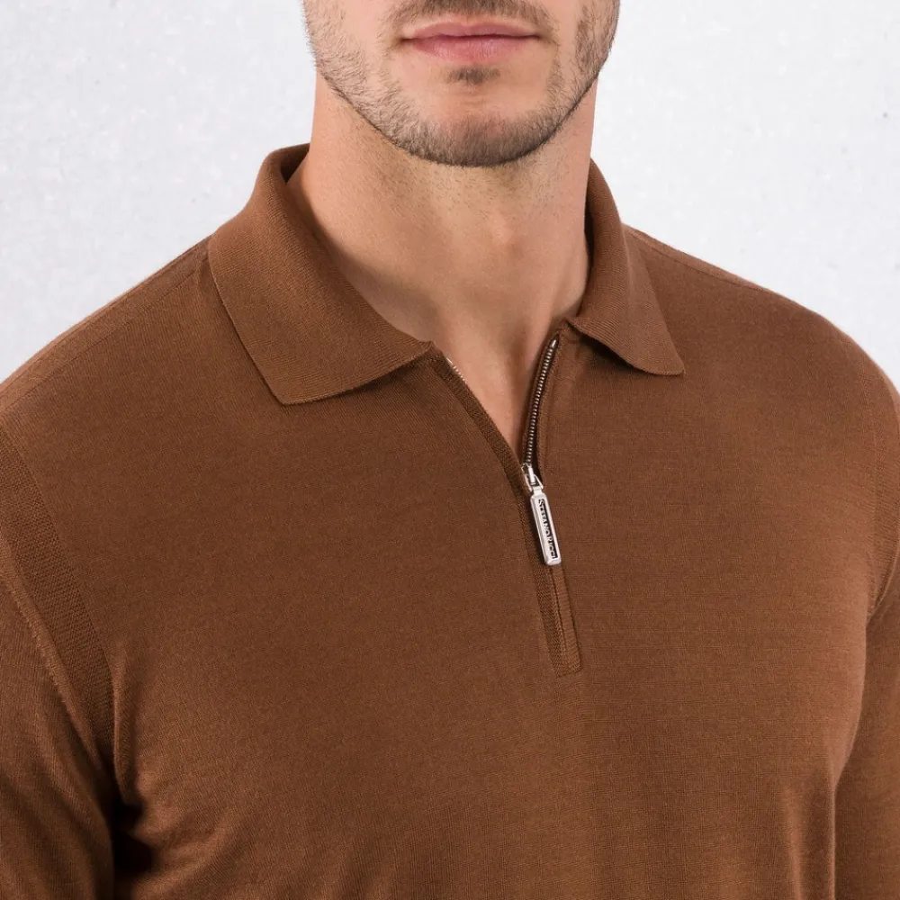 Online Knit Zip Polo Mens Knitwear