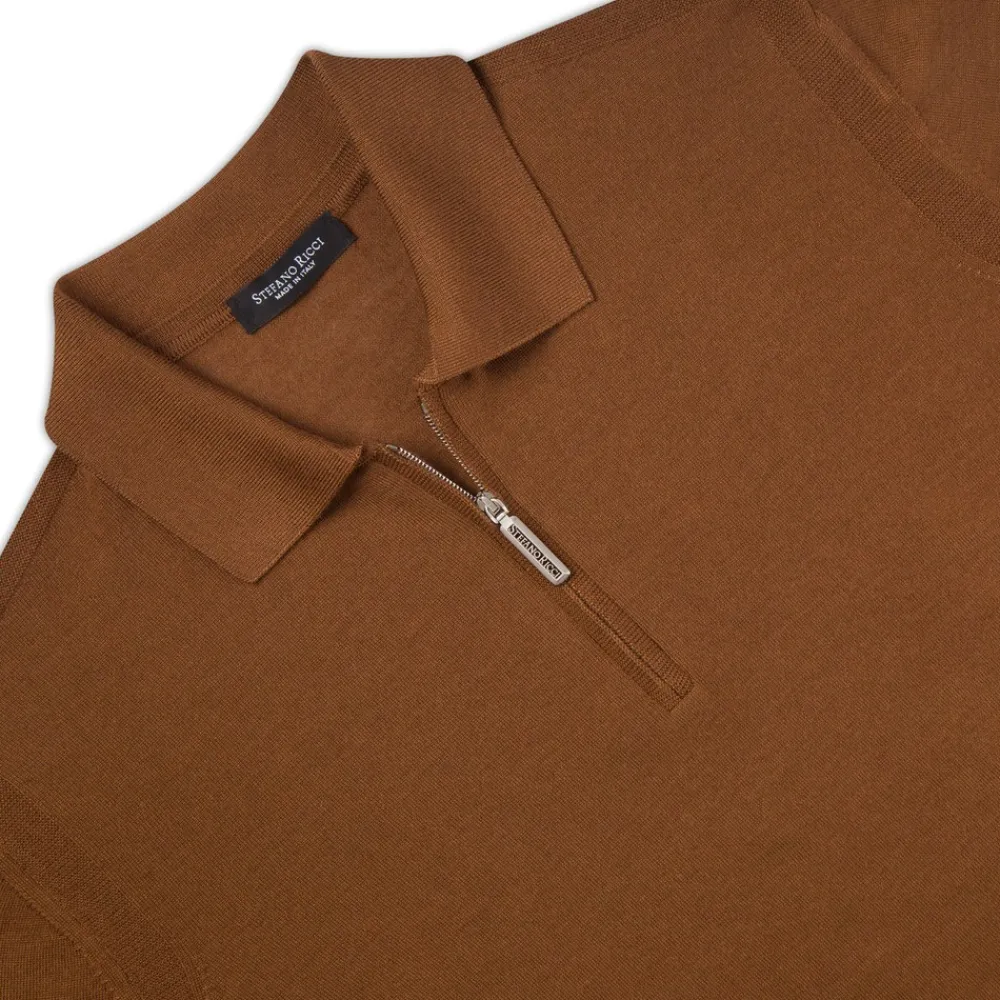 Online Knit Zip Polo Mens Knitwear