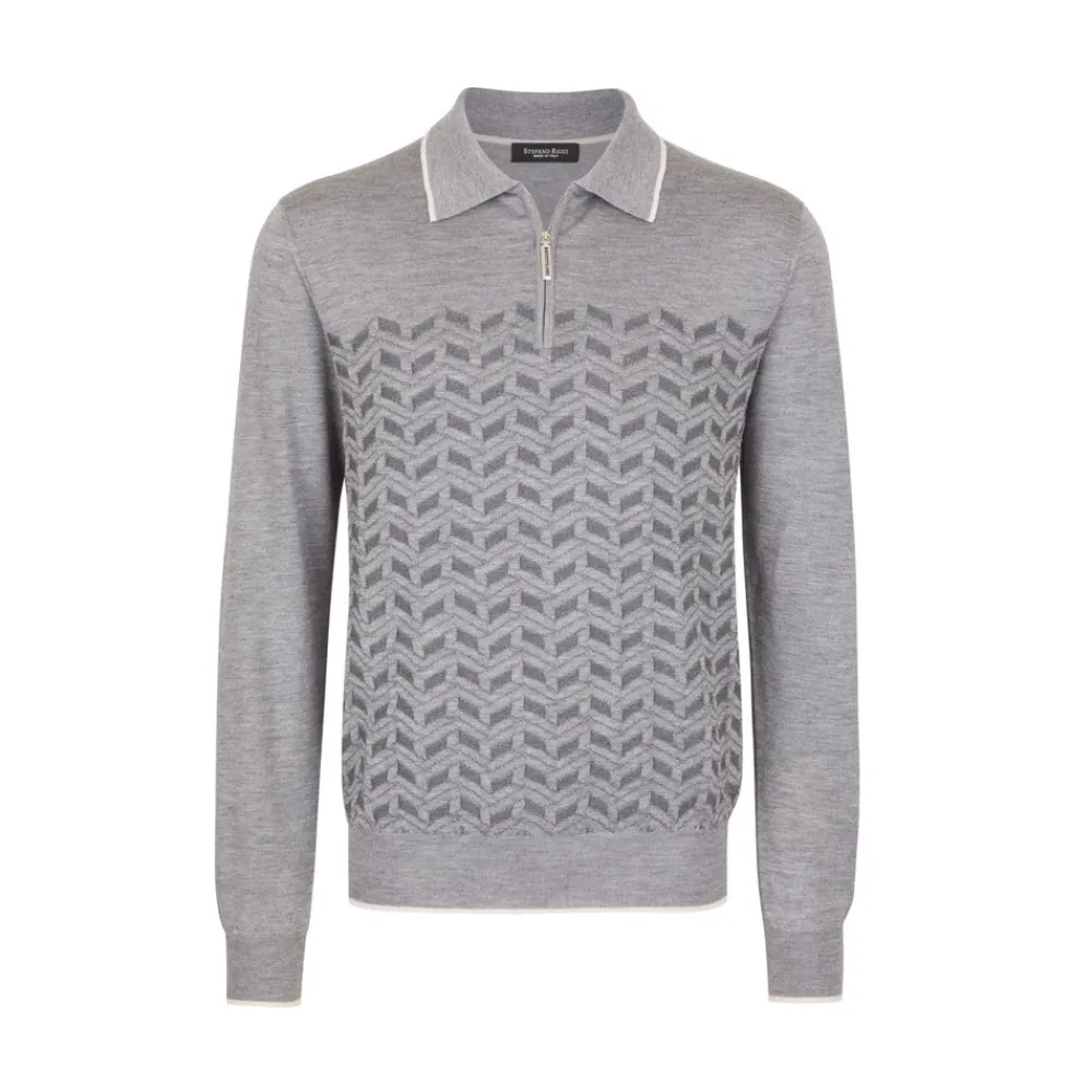 Online Knit Zip Polo Mens Knitwear