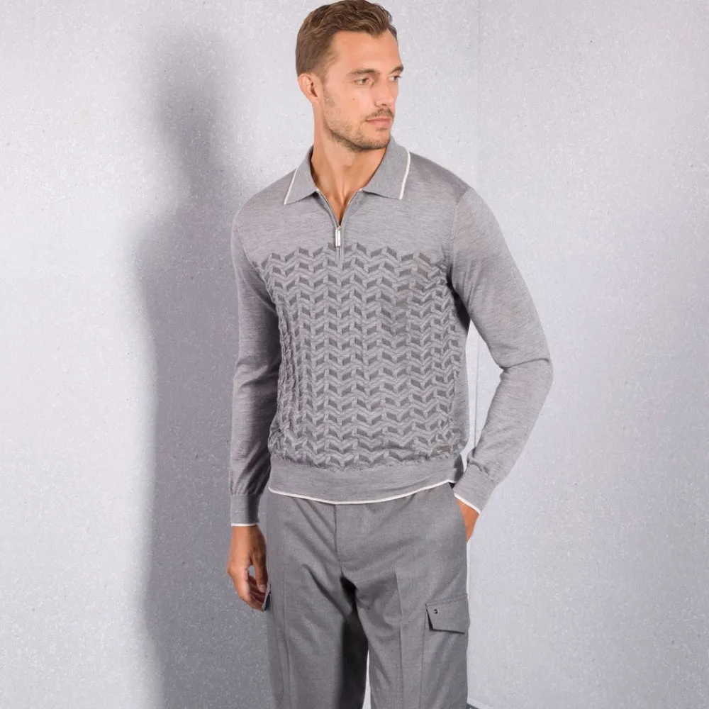 Online Knit Zip Polo Mens Knitwear
