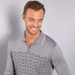 Online Knit Zip Polo Mens Knitwear