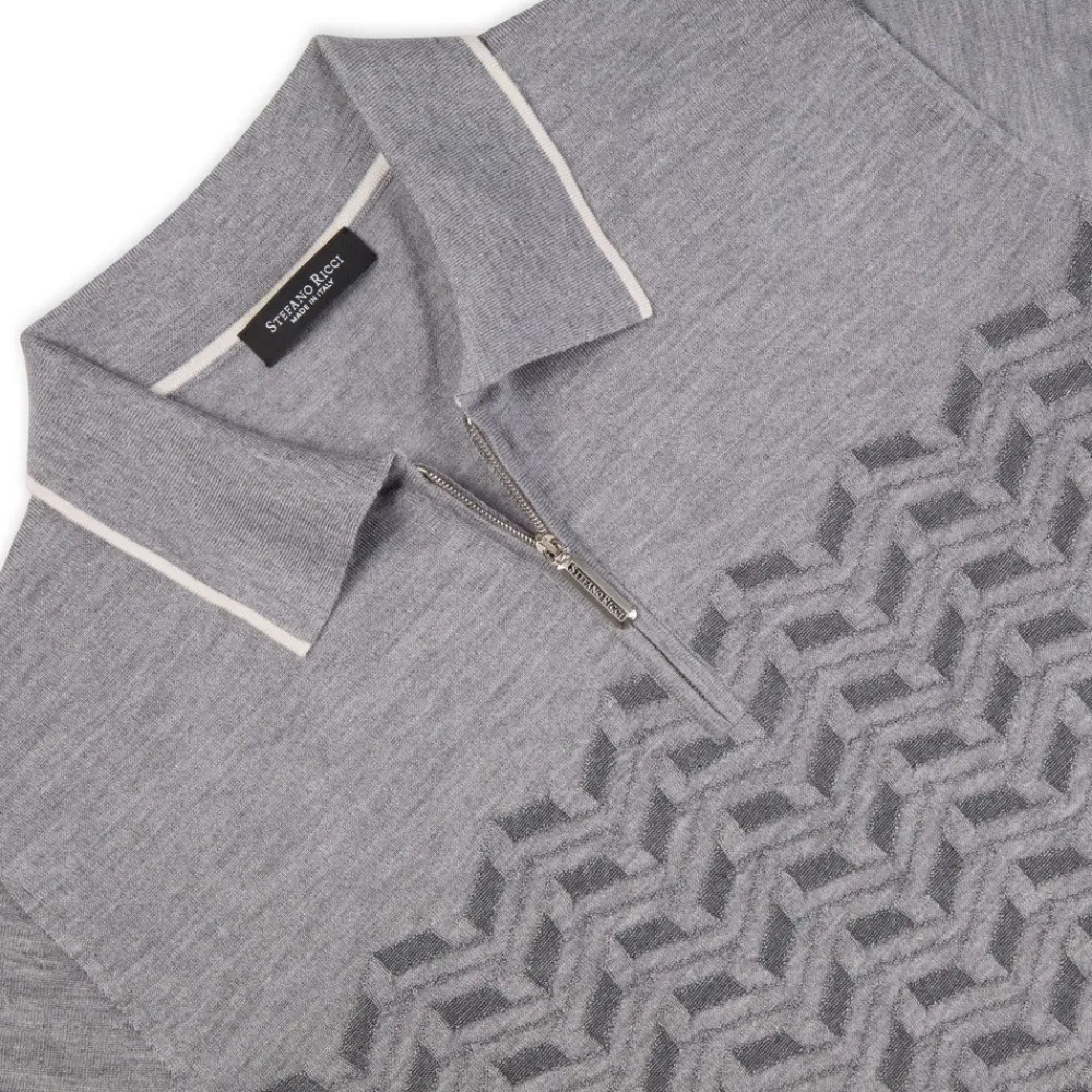Online Knit Zip Polo Mens Knitwear