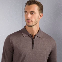 Online Knit Zip Polo Mens Knitwear