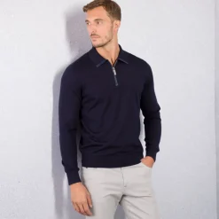 New Knit Zip Polo Mens Knitwear