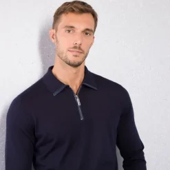 New Knit Zip Polo Mens Knitwear