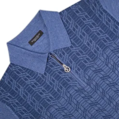 Fashion Knit Zip Polo Mens Last Sizes