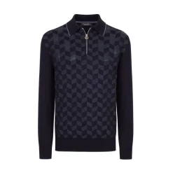 Fashion Knit Zip Polo Mens Knitwear