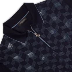 Fashion Knit Zip Polo Mens Knitwear