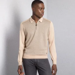 Hot Knit Zip Polo Mens Knitwear