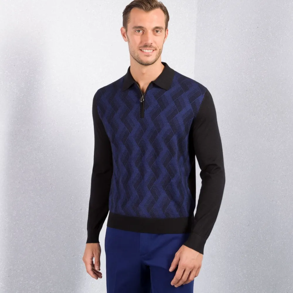 Best Knit Zip Polo Mens Knitwear