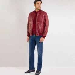 Online Lambskin And Crocodile Blouson Mens Outerwear