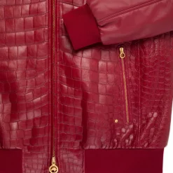 Online Lambskin And Crocodile Blouson Mens Outerwear