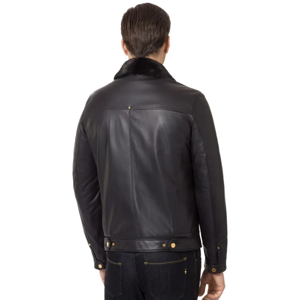 Outlet Lambskin Jacket With Mink Fur Lining Mens Last Sizes