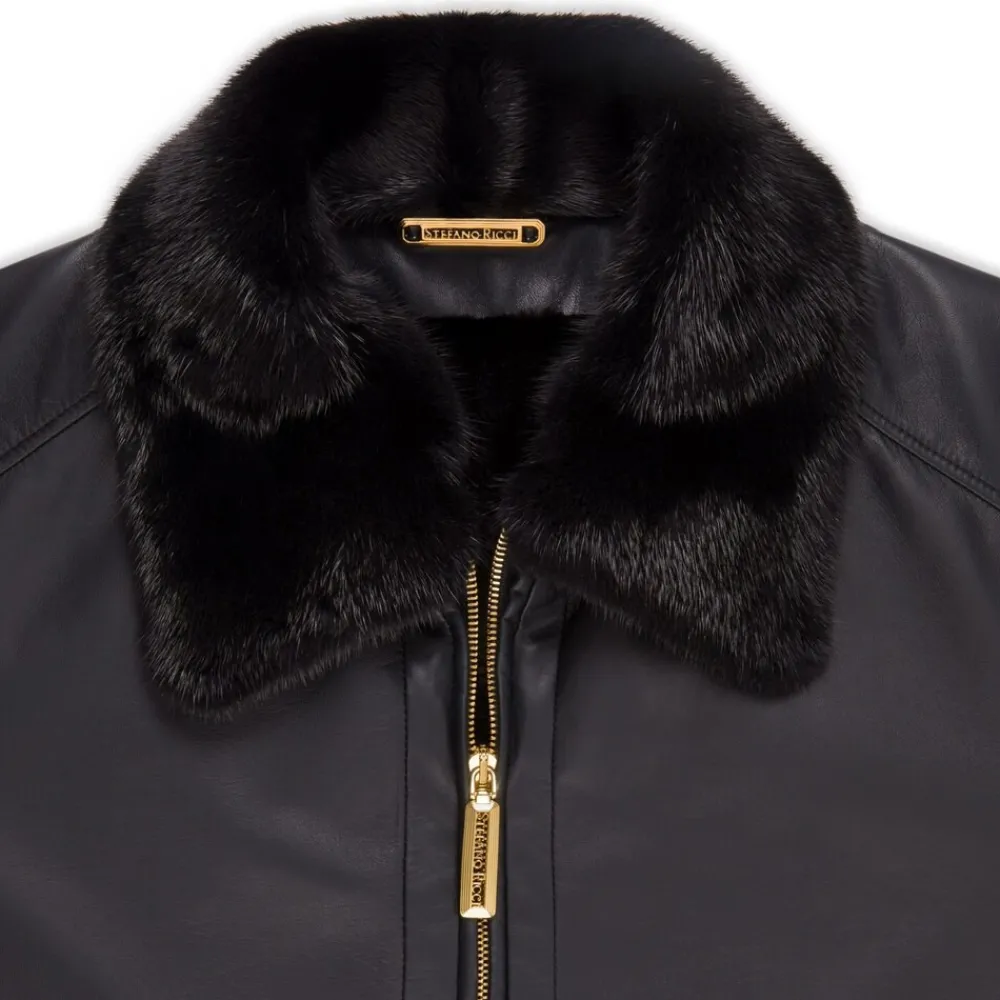 Outlet Lambskin Jacket With Mink Fur Lining Mens Last Sizes