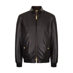 Fashion Lambskin Leather And Shearling Blouson Mens Outerwear