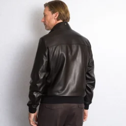 Fashion Lambskin Leather And Shearling Blouson Mens Outerwear