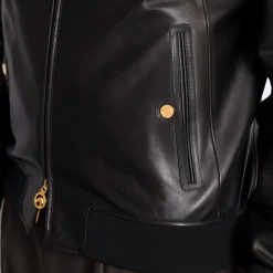 Fashion Lambskin Leather And Shearling Blouson Mens Outerwear
