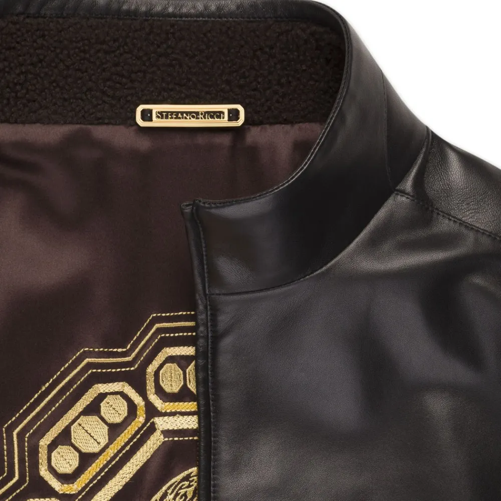 Fashion Lambskin Leather And Shearling Blouson Mens Outerwear