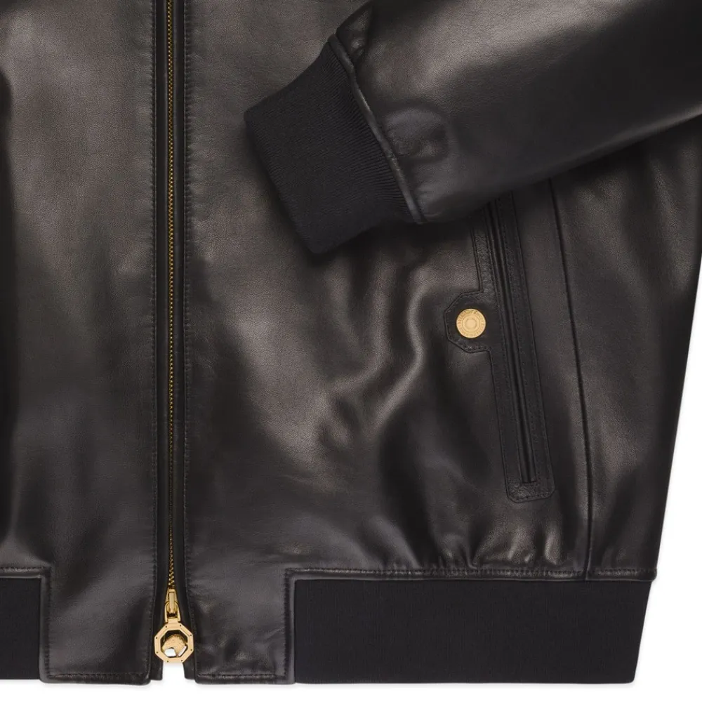 Fashion Lambskin Leather And Shearling Blouson Mens Outerwear
