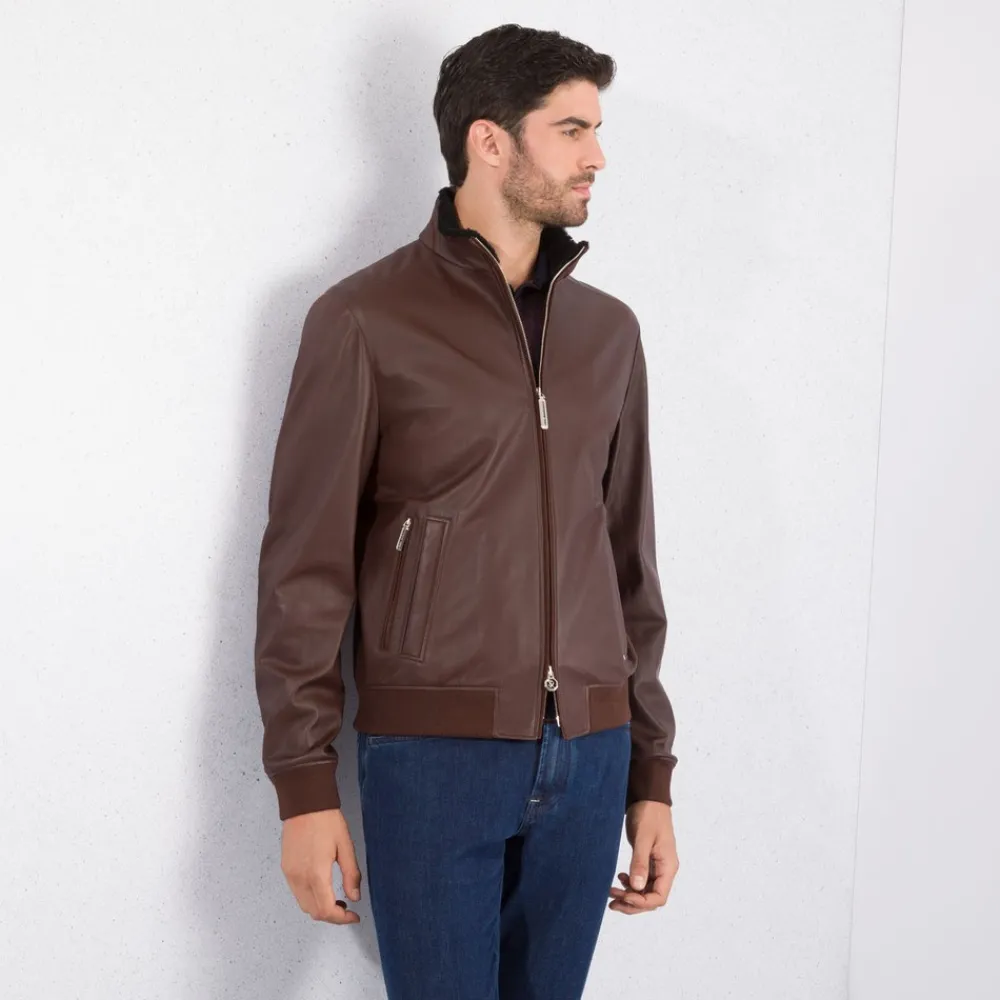 Hot Lambskin Leather And Shearling Blouson Mens Last Sizes