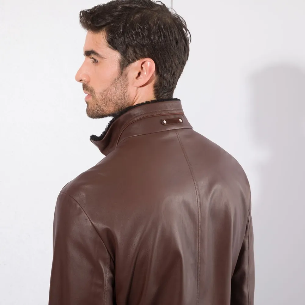 Hot Lambskin Leather And Shearling Blouson Mens Last Sizes