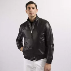 Flash Sale Lambskin Leather Blouson Mens Outerwear