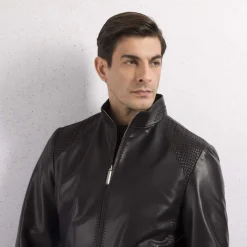 Flash Sale Lambskin Leather Blouson Mens Outerwear