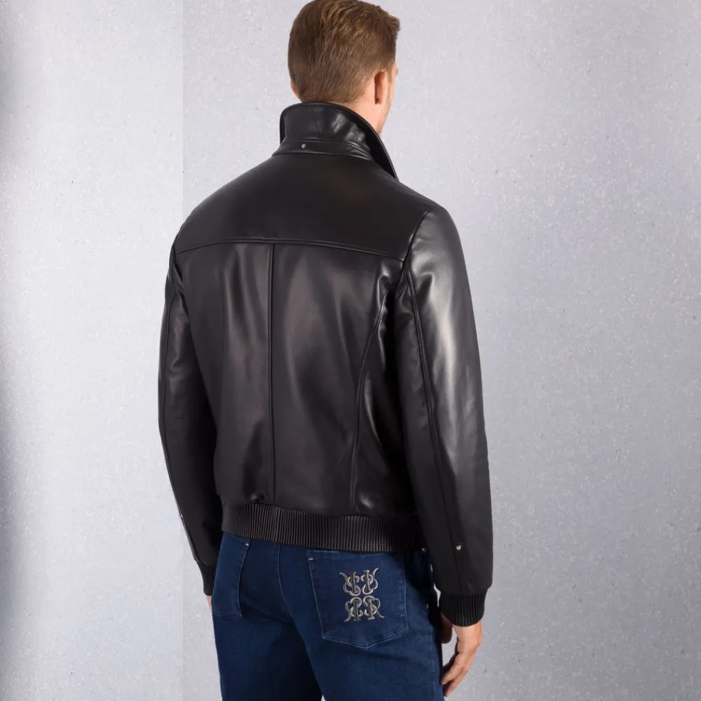 Online Lambskin Leather Blouson Mens Outerwear