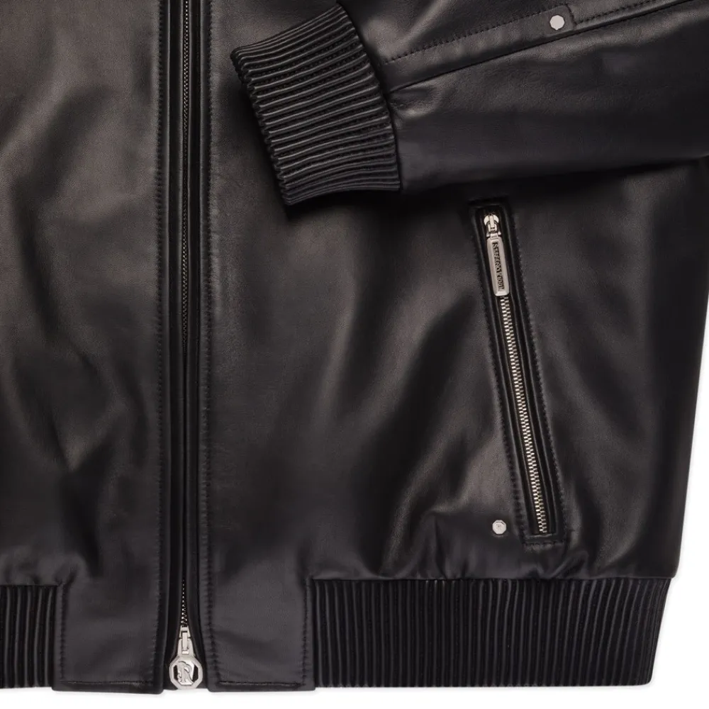 Online Lambskin Leather Blouson Mens Outerwear