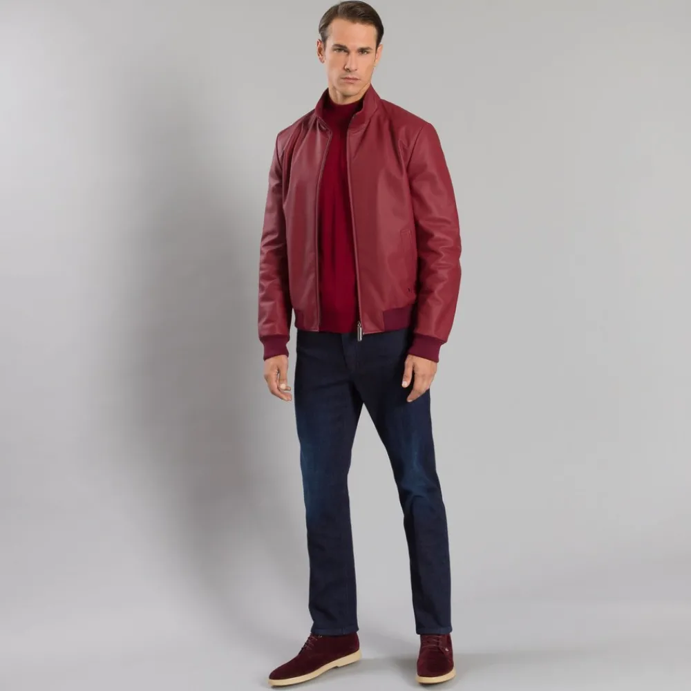 Sale Lambskin Leather Blouson Mens Outerwear