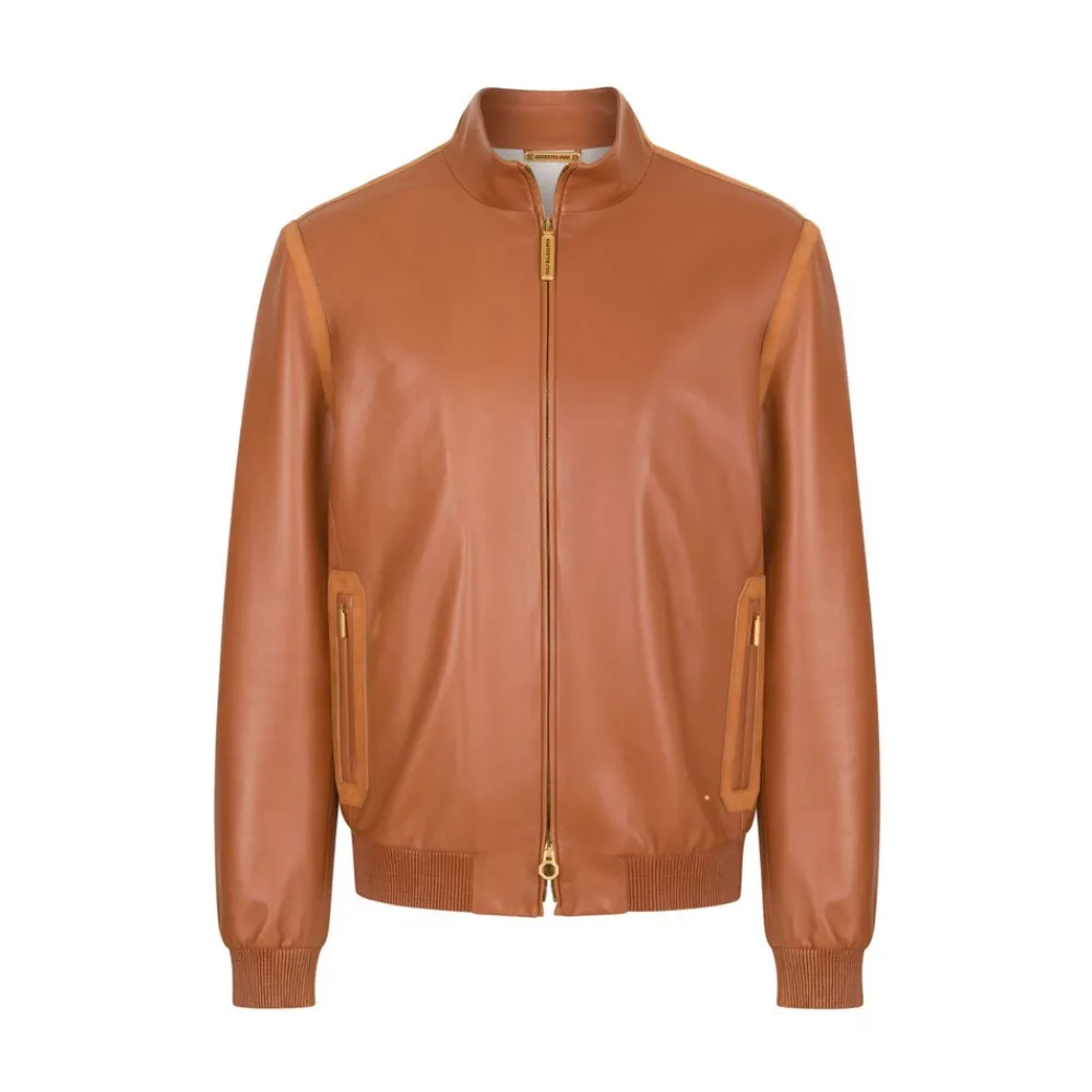 Best Sale Lambskin Leather Blouson Mens Outerwear