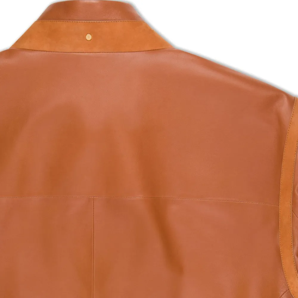 Best Sale Lambskin Leather Blouson Mens Outerwear
