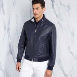 New Lambskin Leather Blouson Mens Outerwear