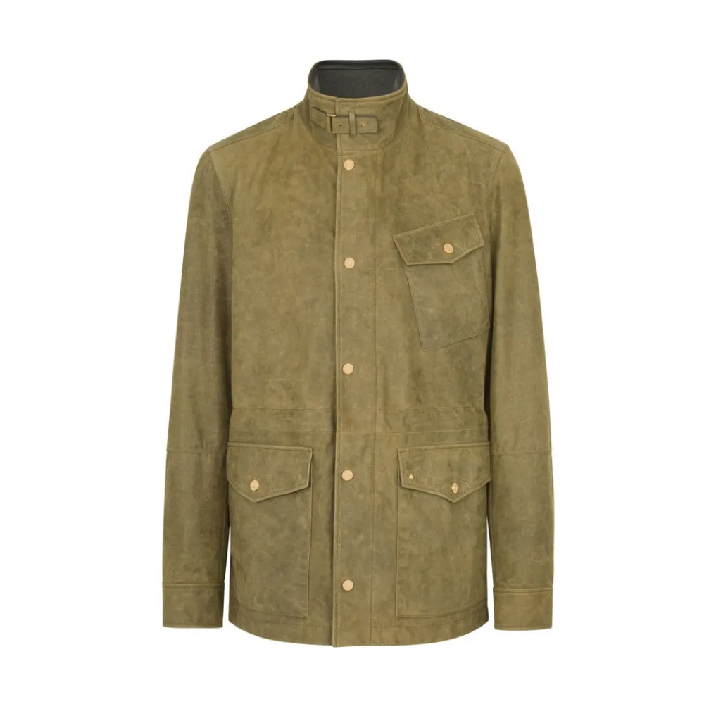 Hot Lambskin Leather Field Jacket Mens Outerwear