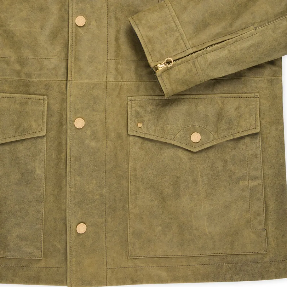 Hot Lambskin Leather Field Jacket Mens Outerwear