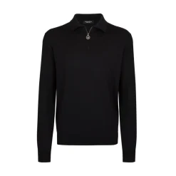 Flash Sale Long Sleeve Zip Polo Mens Knitwear
