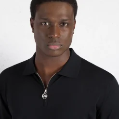 Flash Sale Long Sleeve Zip Polo Mens Knitwear