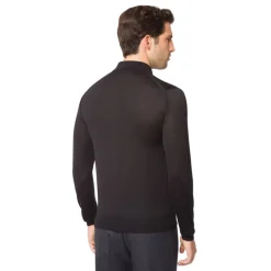 Online Long Sleeved Three Button Polo Mens Knitwear