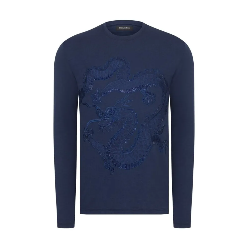 Store Long Sleeved T-Shirt With Chinese Dragon Motif Mens T-Shirts